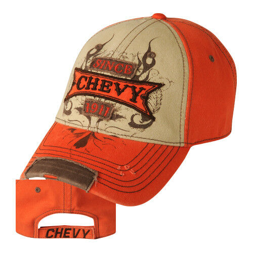 Chevrolet Chevy Bowtie Hat Cap TURMOIL Orange  Since 1911