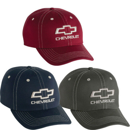 3-D CHEVROLET OPEN BOWTIE SOLID IVORY STITCHED CAP