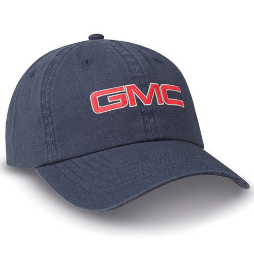 GMC Truck Logo Washsed Canvas Navy and Red Cap / Hat
