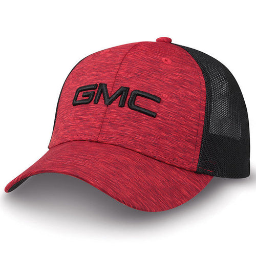 Fitted Space Dye Cap RED/BLACK LOGO GMC TRUCK NEW BASEBALL HAT ESTABLISHED 1902