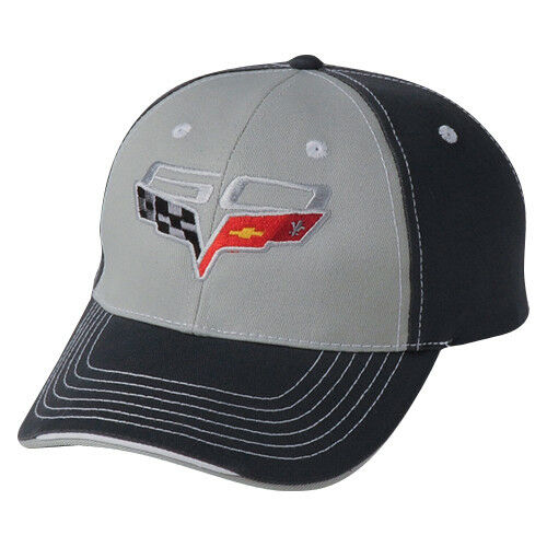 MEN'S CORVETTE C6 HAT/CAP 60TH ANNIVERSARY GRAY EMBROIDERED NEW GM OFFICIAL