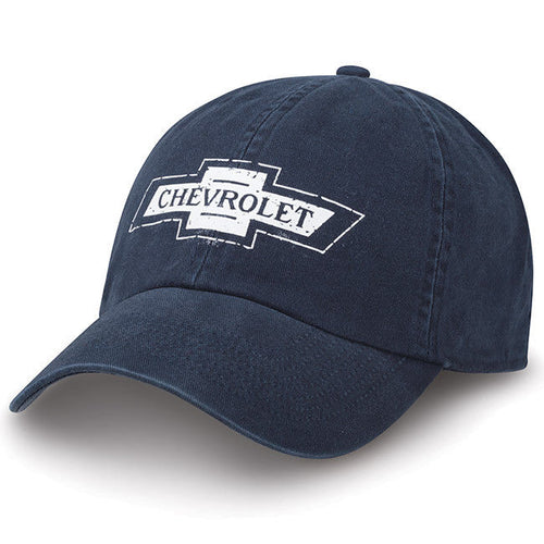Classic Washed Navy Chevy Bowtie Hat Washed Cotton Silverado Truck Chevrolet Cap