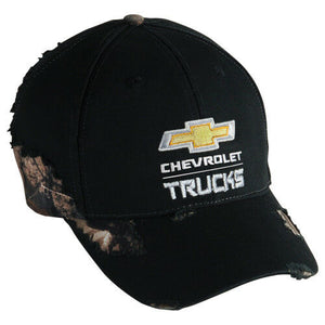 REALTREE Silverado Weathered CAMO Cap Chevrolet Truck Gold Bowtie Hat Frayed