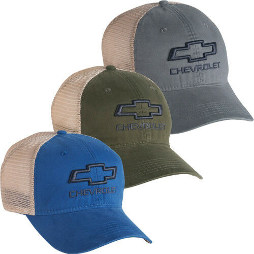 Chevrolet Chevy Gold Bowtie Hat Cap 3D Open Platinum Series TEA Stain Mesh