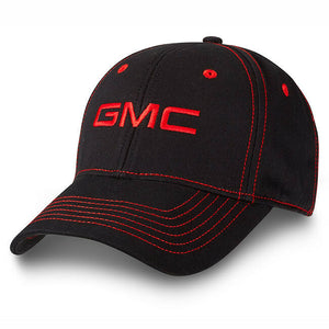 GMC Truck Logo Contrast Stitch Baseball Cap Black / Red Hat